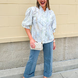 {FINAL SALE} Butterfly Garden Ruffle Top - The Pink Pineapple 850