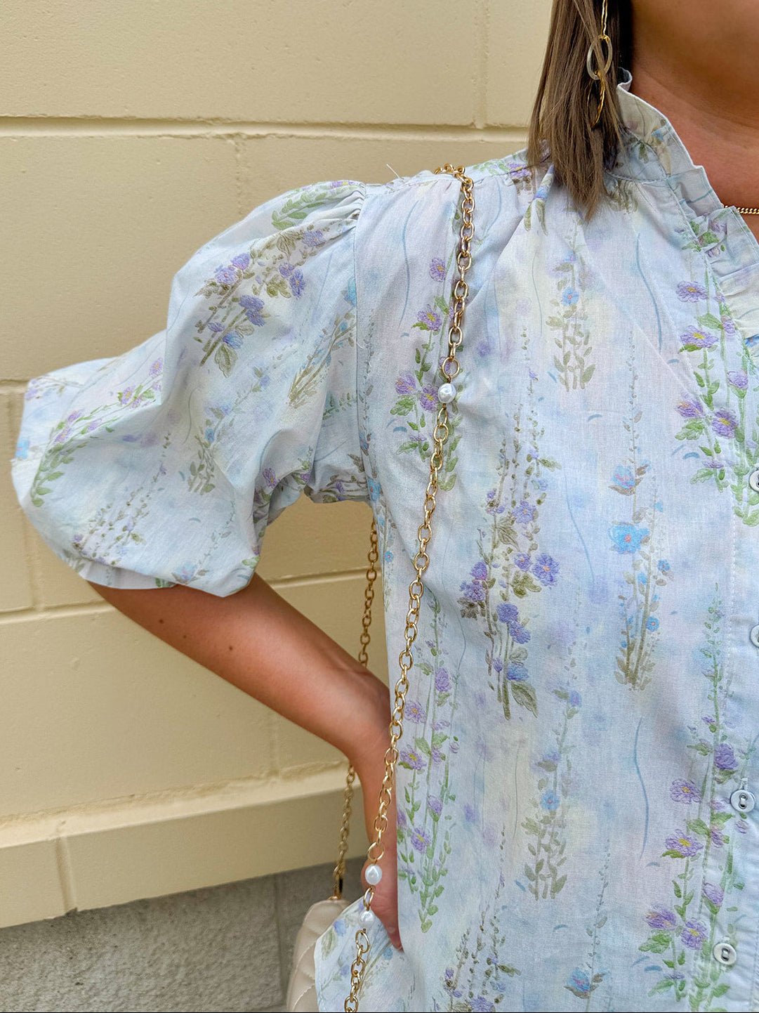 {FINAL SALE} Butterfly Garden Ruffle Top - The Pink Pineapple 850