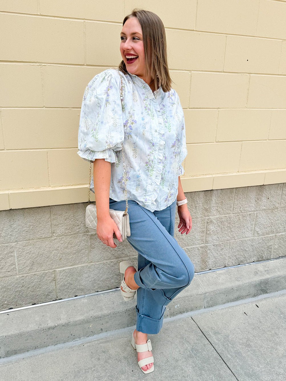 {FINAL SALE} Butterfly Garden Ruffle Top - The Pink Pineapple 850