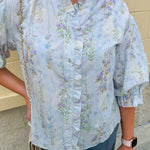 {FINAL SALE} Butterfly Garden Ruffle Top - The Pink Pineapple 850