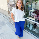 {FINAL SALE} Caught Crushing Jacquard Blue Pants - The Pink Pineapple 850