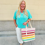 {FINAL SALE} Chateau Daydream Linen Top in Lagoon Blue - The Pink Pineapple 850