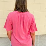 {FINAL SALE} Chateau Daydream Linen Top in Light Coral - The Pink Pineapple 850