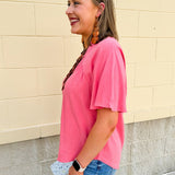 {FINAL SALE} Chateau Daydream Linen Top in Light Coral - The Pink Pineapple 850