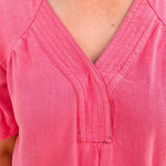 {FINAL SALE} Chateau Daydream Linen Top in Light Coral - The Pink Pineapple 850