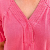 {FINAL SALE} Chateau Daydream Linen Top in Light Coral - The Pink Pineapple 850