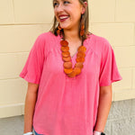 {FINAL SALE} Chateau Daydream Linen Top in Light Coral - The Pink Pineapple 850