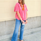 {FINAL SALE} Chateau Daydream Linen Top in Light Coral - The Pink Pineapple 850