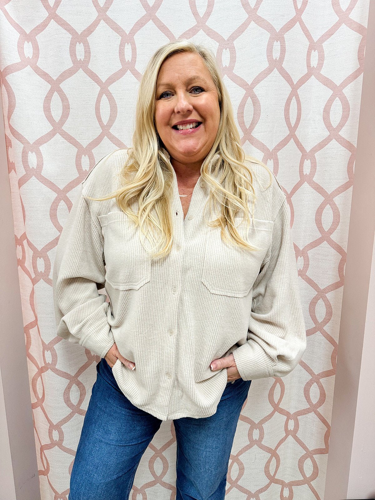 {FINAL SALE} Cider Falls Oversized Cozy Button Down Shacket - The Pink Pineapple 850