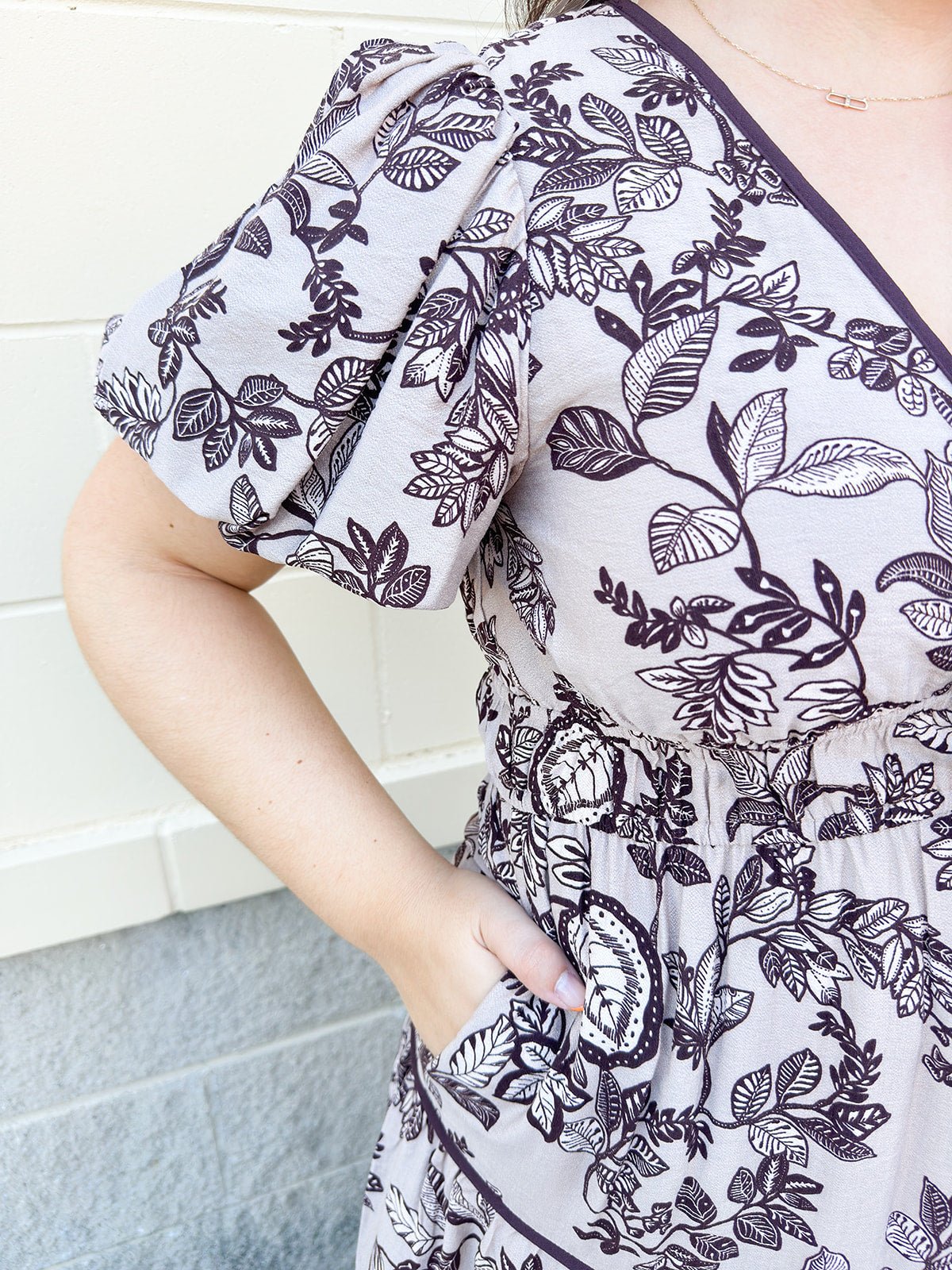 {FINAL SALE} Cider Toasting Tiered Midi Dress - The Pink Pineapple 850