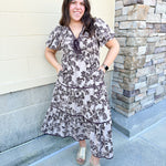 {FINAL SALE} Cider Toasting Tiered Midi Dress - The Pink Pineapple 850