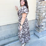 {FINAL SALE} Cider Toasting Tiered Midi Dress - The Pink Pineapple 850