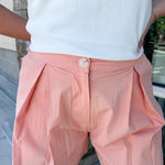 {FINAL SALE} Claim To Love Linen Bermuda Shorts - The Pink Pineapple 850