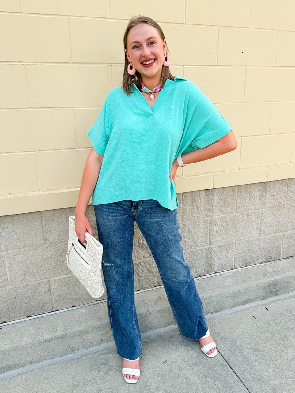 {FINAL SALE} Coastal Breeze Dolman Top - The Pink Pineapple 850