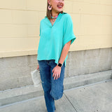 {FINAL SALE} Coastal Breeze Dolman Top - The Pink Pineapple 850