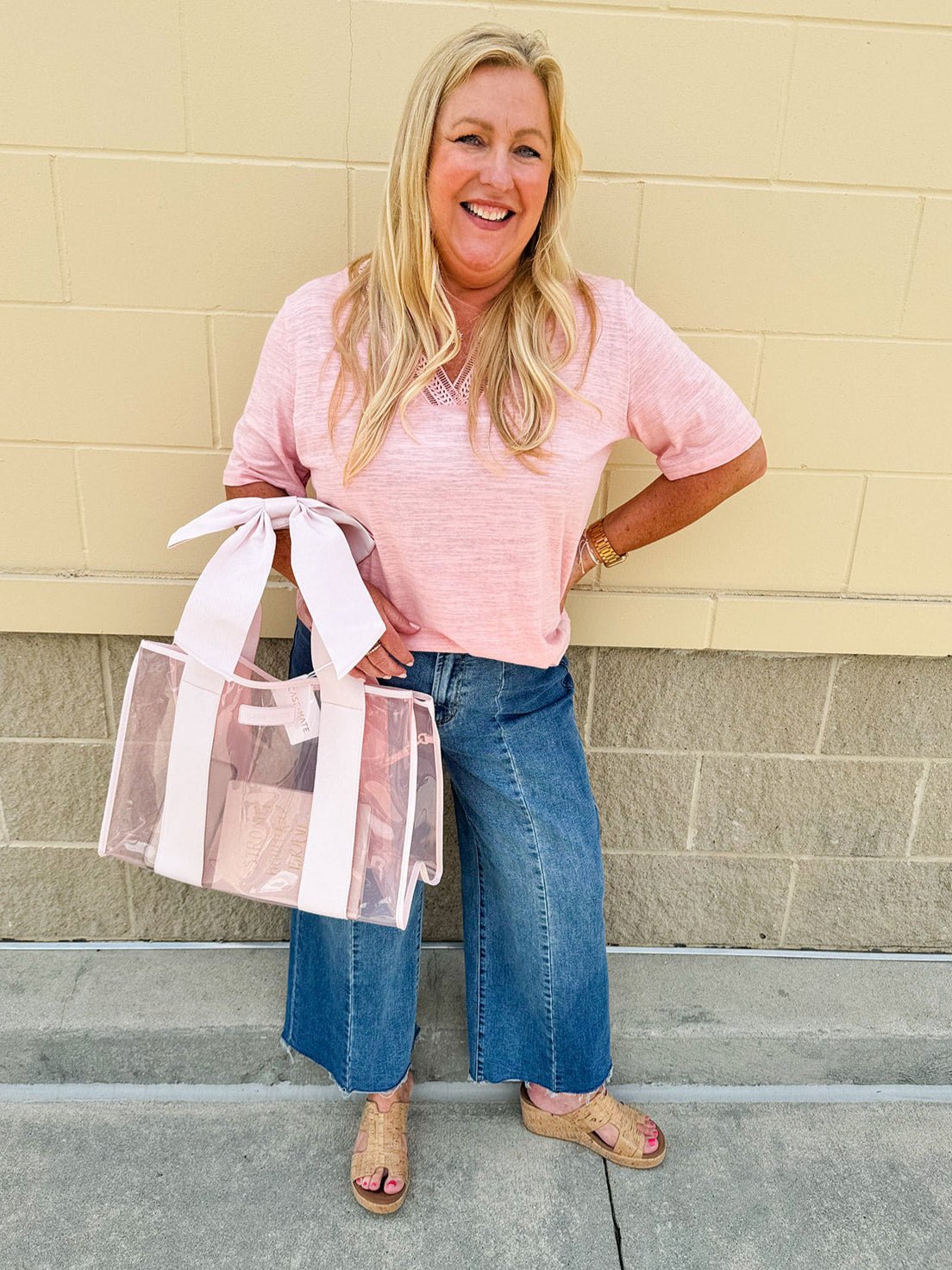 {FINAL SALE} Cotton Candy Kiss V - Neck Top - The Pink Pineapple 850