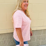{FINAL SALE} Cotton Candy Kiss V - Neck Top - The Pink Pineapple 850