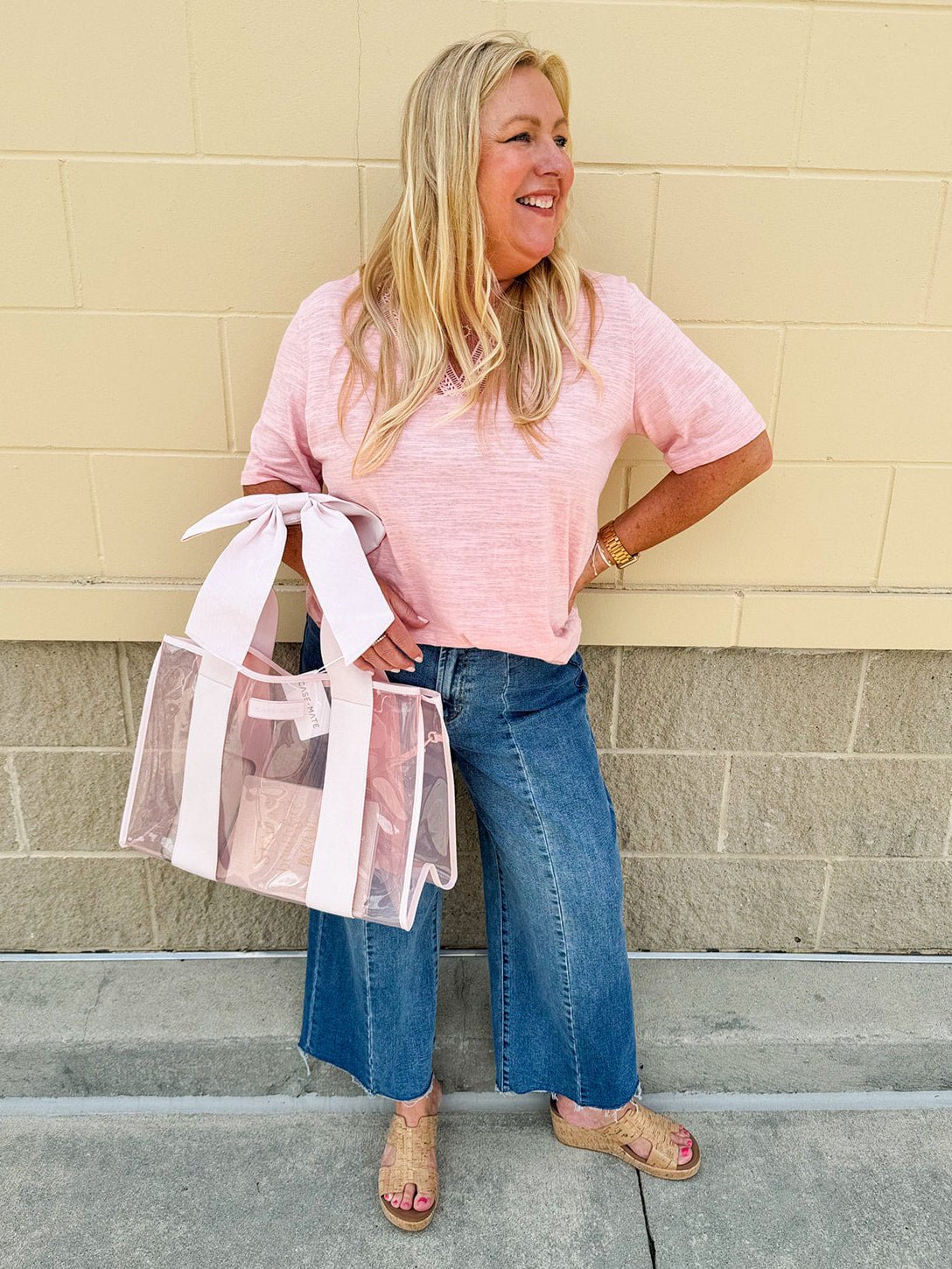 {FINAL SALE} Cotton Candy Kiss V - Neck Top - The Pink Pineapple 850