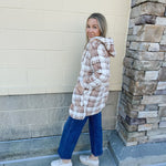 {FINAL SALE} Cue the Cozy Oversized Plaid Hooded Jacket Curvy - The Pink Pineapple 850