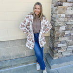 {FINAL SALE} Cue the Cozy Oversized Plaid Hooded Jacket Curvy - The Pink Pineapple 850