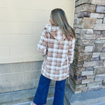 {FINAL SALE} Cue the Cozy Oversized Plaid Hooded Jacket Curvy - The Pink Pineapple 850