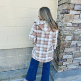 {FINAL SALE} Cue the Cozy Oversized Plaid Hooded Jacket Curvy - The Pink Pineapple 850
