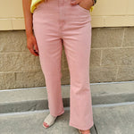 {FINAL SALE} [Daze] Rosewater High Rise Ankle Flare Jean - The Pink Pineapple 850