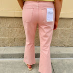 {FINAL SALE} [Daze] Rosewater High Rise Ankle Flare Jean - The Pink Pineapple 850