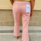 {FINAL SALE} [Daze] Rosewater High Rise Ankle Flare Jean - The Pink Pineapple 850