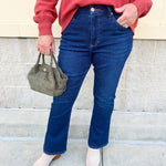 {FINAL SALE} [Dear John] Jeanne Mid - Rise Cropped Flare Jeans in Richmond - The Pink Pineapple 850