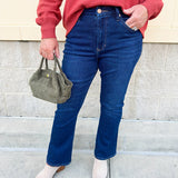 {FINAL SALE} [Dear John] Jeanne Mid - Rise Cropped Flare Jeans in Richmond - The Pink Pineapple 850