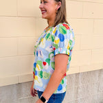 {FINAL SALE} Floral Daydream Split Neck Top - The Pink Pineapple 850