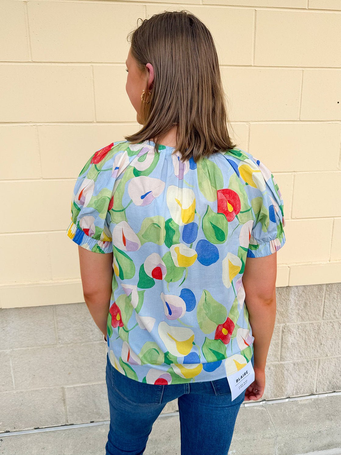 {FINAL SALE} Floral Daydream Split Neck Top - The Pink Pineapple 850