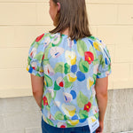 {FINAL SALE} Floral Daydream Split Neck Top - The Pink Pineapple 850