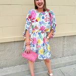 {FINAL SALE} Floral Escape Dolman Mini Dress - The Pink Pineapple 850
