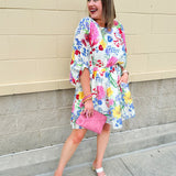 {FINAL SALE} Floral Escape Dolman Mini Dress - The Pink Pineapple 850