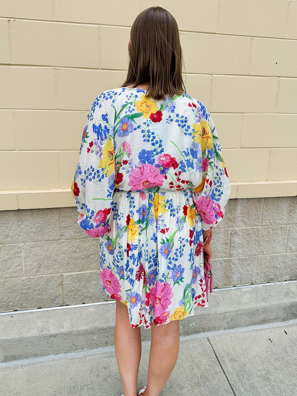 {FINAL SALE} Floral Escape Dolman Mini Dress - The Pink Pineapple 850