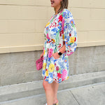 {FINAL SALE} Floral Escape Dolman Mini Dress - The Pink Pineapple 850