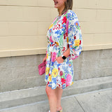 {FINAL SALE} Floral Escape Dolman Mini Dress - The Pink Pineapple 850