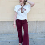 {FINAL SALE} Florida State Flutter Sleeve Crewneck Top - The Pink Pineapple 850