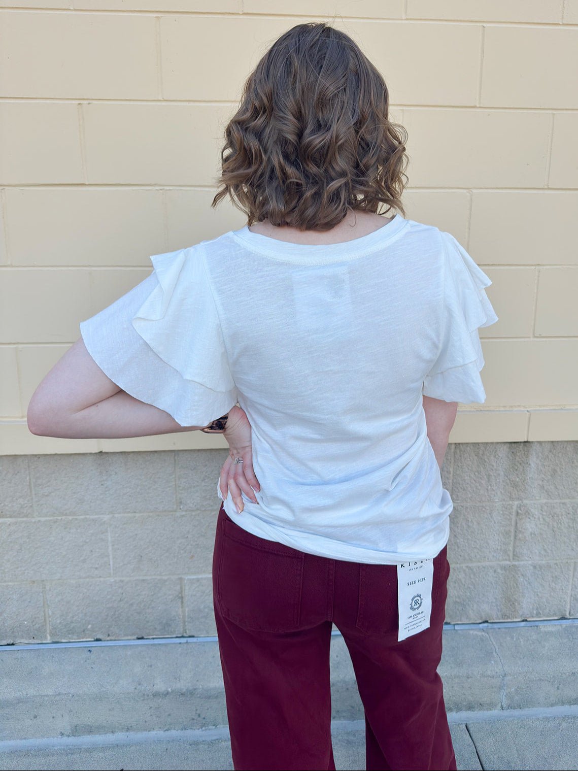 {FINAL SALE} Florida State Flutter Sleeve Crewneck Top - The Pink Pineapple 850