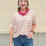 {FINAL SALE} Flower Picking Drop Shoulder Top - The Pink Pineapple 850