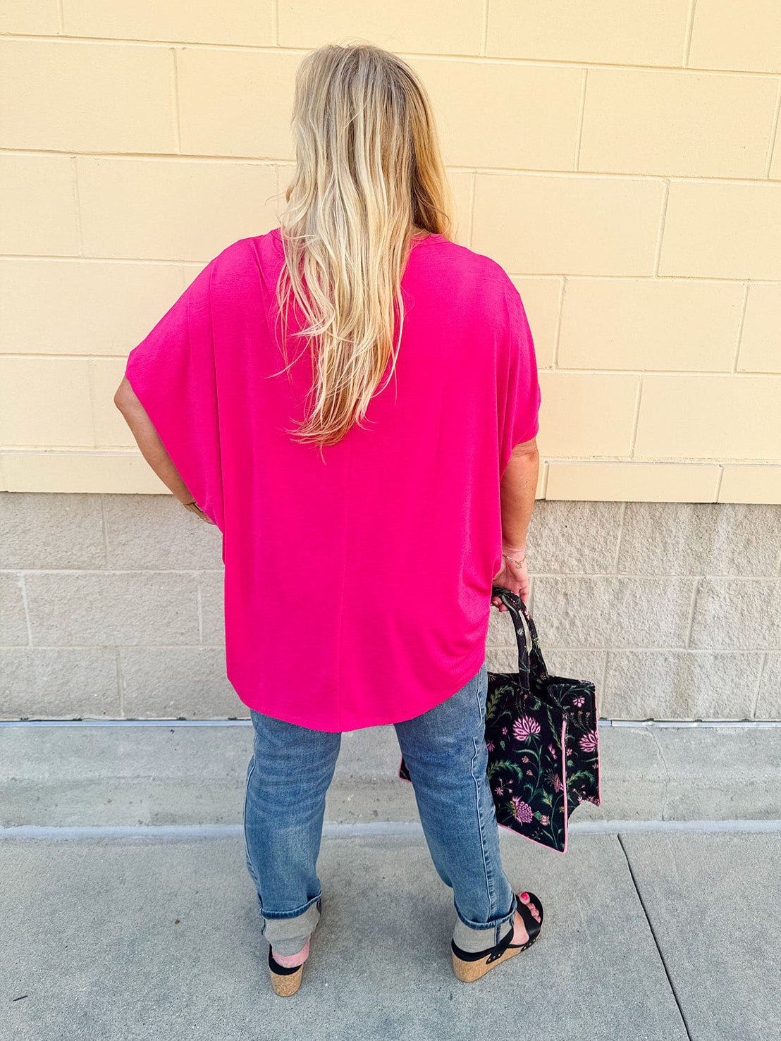 {FINAL SALE} Happy Hour Dolman Sleeve Top in Hot Pink - The Pink Pineapple 850