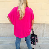{FINAL SALE} Happy Hour Dolman Sleeve Top in Hot Pink - The Pink Pineapple 850