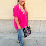 {FINAL SALE} Happy Hour Dolman Sleeve Top in Hot Pink - The Pink Pineapple 850