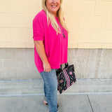 {FINAL SALE} Happy Hour Dolman Sleeve Top in Hot Pink - The Pink Pineapple 850