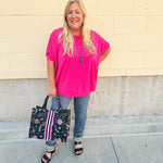 {FINAL SALE} Happy Hour Dolman Sleeve Top in Hot Pink - The Pink Pineapple 850