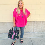 {FINAL SALE} Happy Hour Dolman Sleeve Top in Hot Pink - The Pink Pineapple 850