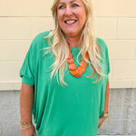 {FINAL SALE} Happy Hour Dolman Sleeve Top in Kelly Green - The Pink Pineapple 850