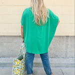 {FINAL SALE} Happy Hour Dolman Sleeve Top in Kelly Green - The Pink Pineapple 850